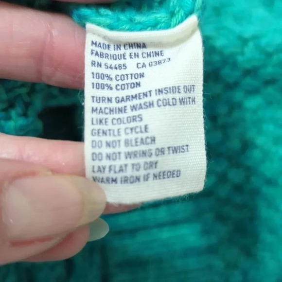 AEO Open Cable Knit Sweater, Color Aquamarine Size XL - Picture 12 of 12